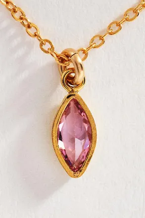 Set & Stones Marquise Birthstone Charm Necklace