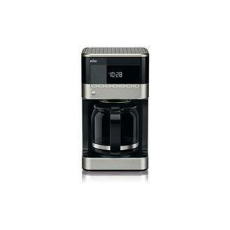 Braun Kf 7120 Cafetera El&eacute;ctrica Semi-autom&aacute;tica Con Jarra De Cristal, 1000 W, 12 Tazas, Acero Inoxidable, Negro