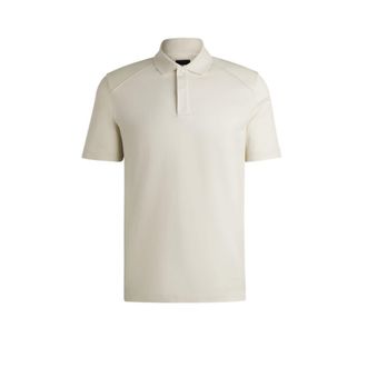 BOSS Mercerized-cotton polo shirt with ripstop structure