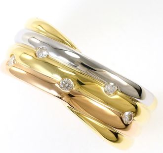 C&A Pink Gold Platinum Yellow Gold Yellow Gold (18K) Pink Gold (18K) Platinum 900 Band Ring (Pre-Owned)