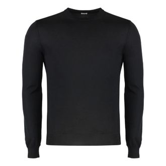 Malo Cashmere Knitwear, male, Black, Size: M Luxurious Cashmere-Silk Blend Pullover