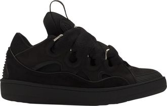 Lanvin Curb Leather Sneakers in Black-Black at Nordstrom, Size 42