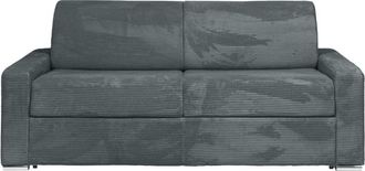 VENTE-UNIQUE.COM Sofá cama terciopelo 4 plazas gris antracita, gris 214x223cm