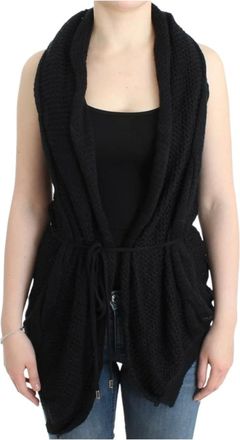 Costume National Truien & Vesten, Dames, Zwart, S, Wol, Mouwloos Gebreid Vest