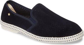 Rivieras Shoes Sultan des Plages Slip-On Sneaker in Marine Blue Perforated Suede at Nordstrom, Size 43