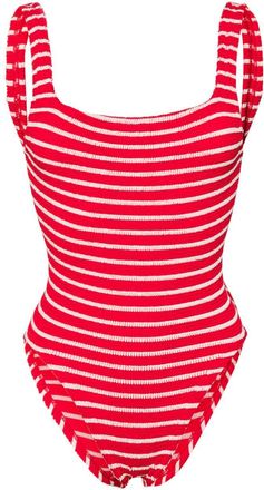 Hunza G Ribbed Striped Swimsuit - Womens - Polyamide/Recycled Polyester/Lycra