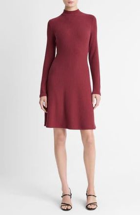 Vince Cozy Rib Mock Neck Dress in Bordeaux at Nordstrom Rack, Size X-Large