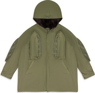 Who Decides War by Ev Bravado GREEN WINDOW POCKET PARKA
