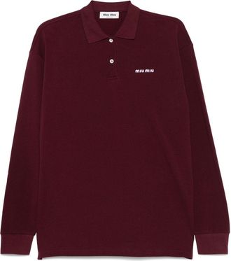 Miu Miu Polo con ricamo - Rosso