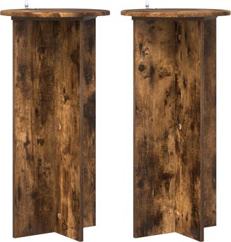 vidaXL Soporte De Plantas 2 Uds. Roble Ahumado 40 X 40 X 80 Cm Vidaxl