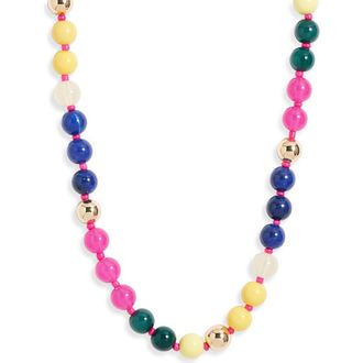 Nordstrom Round Beaded Necklace in Bright Multi- Gold at Nordstrom