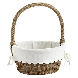 Ballard Designs Wicker Easter Basket with Liner - Cream Scalloped - Ballard Designs