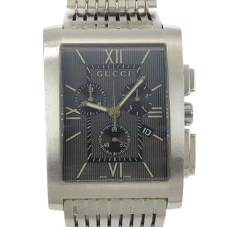 Gucci Pre-owned Watches, male, Black, Size: ONE SIZE Pre-owned G Metro Stainless Steel Chronograph