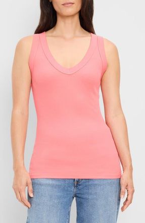 Michael Stars Blanche Side Ruched Tank in Coral Sherbet at Nordstrom, Size X-Small