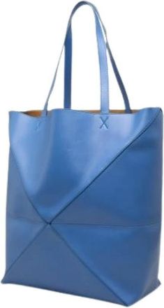 Loewe Pre-owned Leren Tote Bag - Dames - Vintage Shopper - Blauw - ONE Size - Leer - Vintage