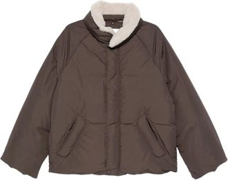 Low Classic Donsjack met fleece kraag - Bruin