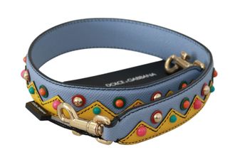 Dolce & Gabbana Embellished Leather Shoulder Strap - Blue