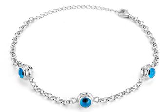 Glaze Jewelry Sterling Silver Triple Evil Eye Bracelet
