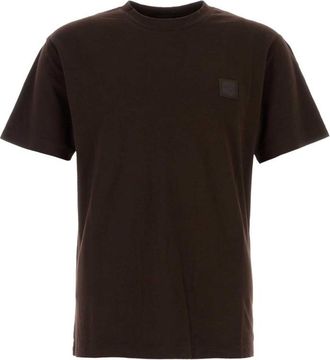 Stone Island Brown Crewneck Logo Patch T-Shirt