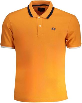 La Martina Oranje Polo Korte Mouwen Heren - Heren - Polos - Oranje - 2XL - Tops