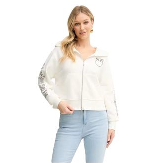 Pinko Pinko, Hoodies & sweatvesten, Dames, Wit, S, Felpa con banda