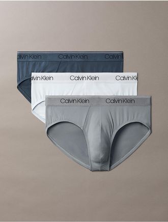 Calvin Klein Mens Micro Stretch 3-Pack Hip Brief - Multi - XL