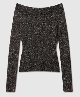 Stella McCartney Soft Touch Knitted Sequins Top