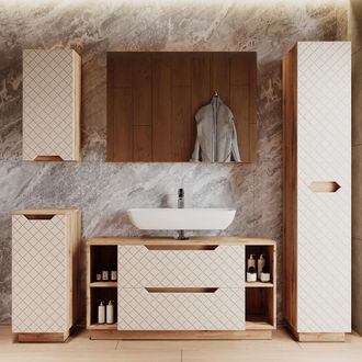 Vicco Set Di Mobili Da Bagno Lotta, Cachemire, 5 Pezzi, Vicco