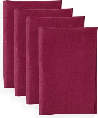 Solino Home Linen Dinner Napkins Set of 4, 20 x 20 Inch for Dining Table, Holiday and Everyday Table Decor - Diana in Beet at Nordstrom, Size Large
