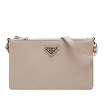 Prada Pre-owned Vintage Crossbody Bag - Dames - Pre-owned - Beige - Maat: ONE Size Leer
