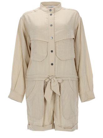 Isabel Marant Betyna Viscose Cotton Belted Jumpsuit