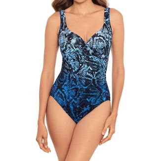 Miraclesuit Its A Wrap Underwire One Piece Swimsuit In Blue
