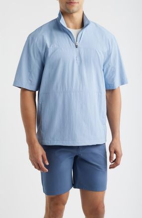 Zella Golf Pro Short Sleeve Quarter Zip Top in Blue Dewdrop at Nordstrom, Size Xx-Large