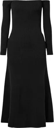 Reformation Black Ribbed Symone Cotton Sweater Dress Size M