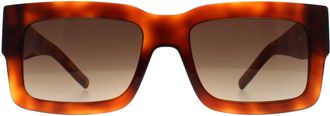 HUGO BOSS Rectangle Womens Light Havana Brown Gradient 1654/S - One Size