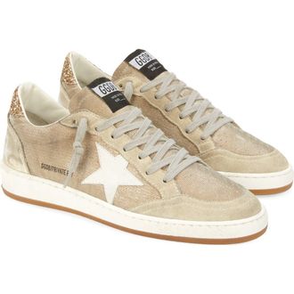 Golden Goose Ball Star Low Top Sneaker in Natural/Gold/Grey at Nordstrom, Size 10Us