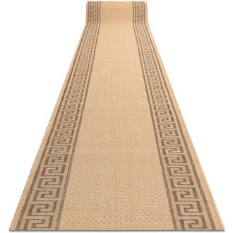 RugsX Rugsx - Alfombra De Pasillo Sizal Floorlux Modelo 20014 Color Ma&iacute;z/color Caf&eacute; 120 Cm Beige 120x470 Cm