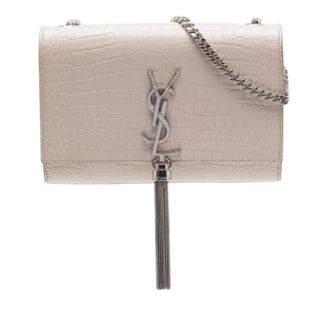 Saint Laurent Pre-owned Kate Schoudertas - Dames - Pre-owned - Beige - Maat: ONE Size Leer