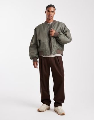 Asos Bomber oversize kaki-Verde