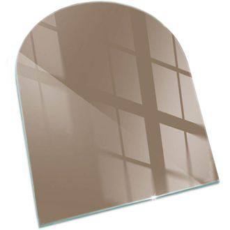 Tulup Protezione Pavimento Piastra In Vetro Temperato Per Camino Vetro Protettivo Resistente Per Camino Colore marrone 80x70 cm