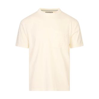 Canali Tops, Heren, Beige, M, Katoen, Katoenen Jersey T-shirt