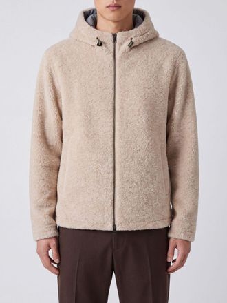 Herno Giacca sportiva in tessuto boucl&eacute; con cappuccio e chiusura a zip
