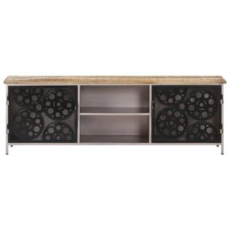 Berkfield Home TV Cabinet 120x30x40 cm Rough Mango Wood in Brown | Size: 120 x 30 x 40 cm