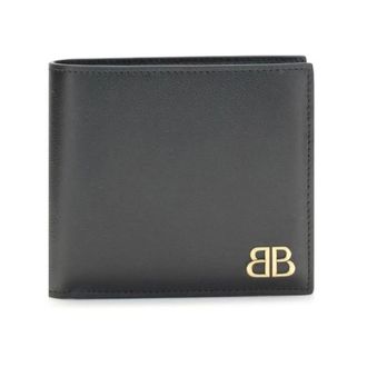 Balenciaga Wallets & Cardholders, male, Black, ONE SIZE, Compact Leather Wallet with Card Slots