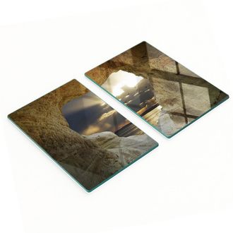 OEM Taglieri Da Cucina Decorativi In Vetro Con Motivo Grotta Marina, 2x40x52 Cm