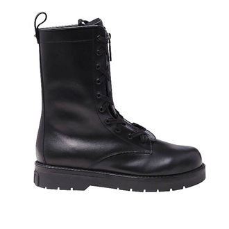 Valentino Garavani Black Calfskin Lace-Up Mens Boots