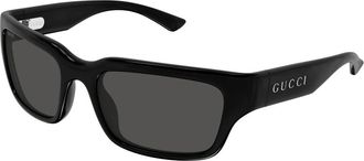 Gucci Square Zonnebrillen - Heren - Zonnebrillen - Zwart - 58 MM - Accessoires