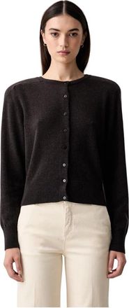 La Mania Open-front Cardigan - Dames - Vesten - Zwart - M - Wol - Truien & Vesten