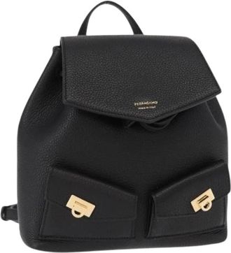 Ferragamo Pre-owned Leren Rugzak - Dames - Vintage Rugzakken - Zwart - ONE Size - Leer - Vintage