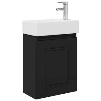 vidaXL M&oacute;dulo De Ba&ntilde;o Con Grifer&iacute;a Negro 45,5 X 22,5 X 84 Cm Vidaxl